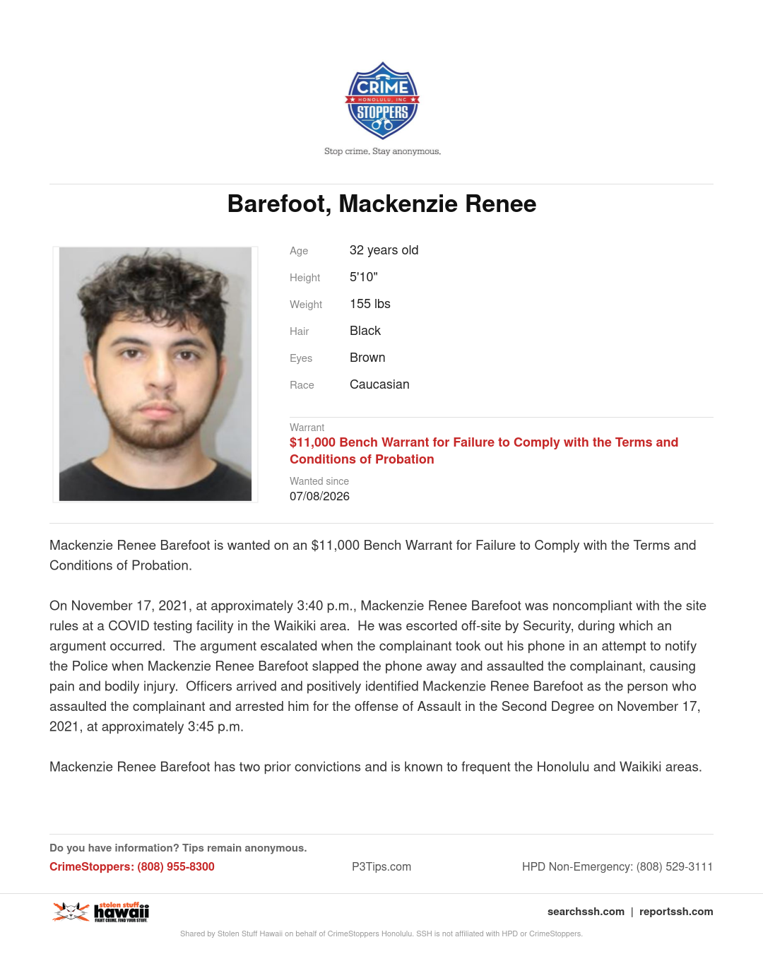 CRIMESTOPPERS - Honolulu | Stolen Stuff Hawaii