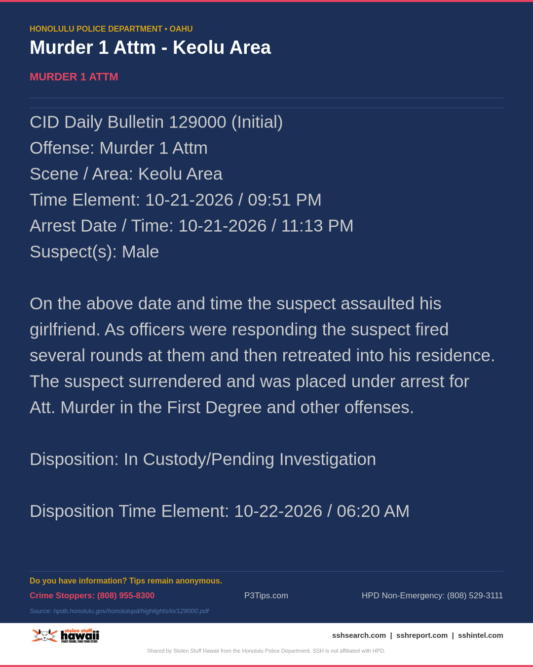 HPD OFFICIAL - Keolu Area | SSH Search