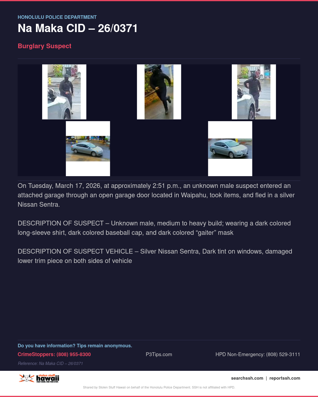 HPD OFFICIAL - Honolulu | Stolen Stuff Hawaii