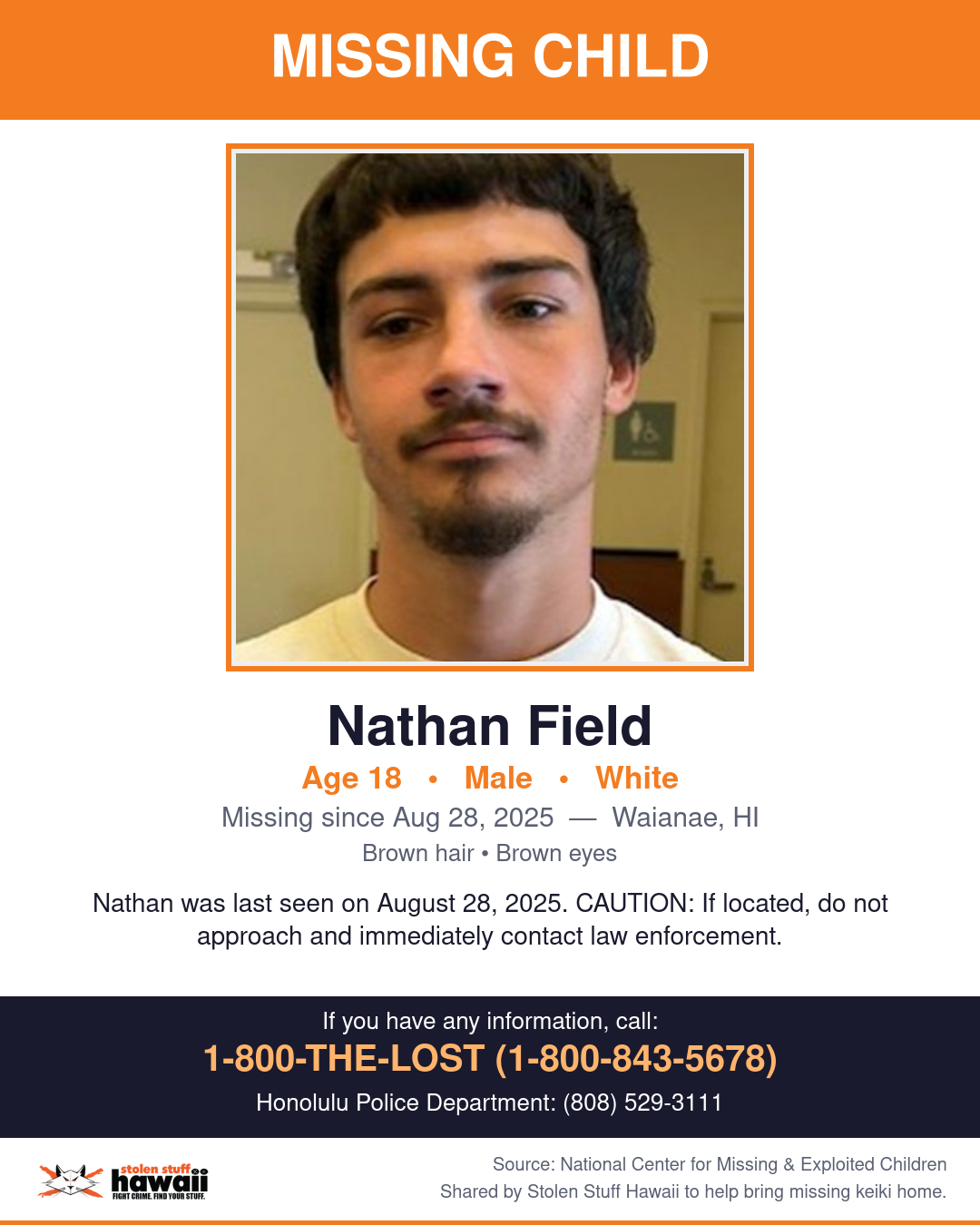 MISSING CHILD - Waianae, HI | Stolen Stuff Hawaii